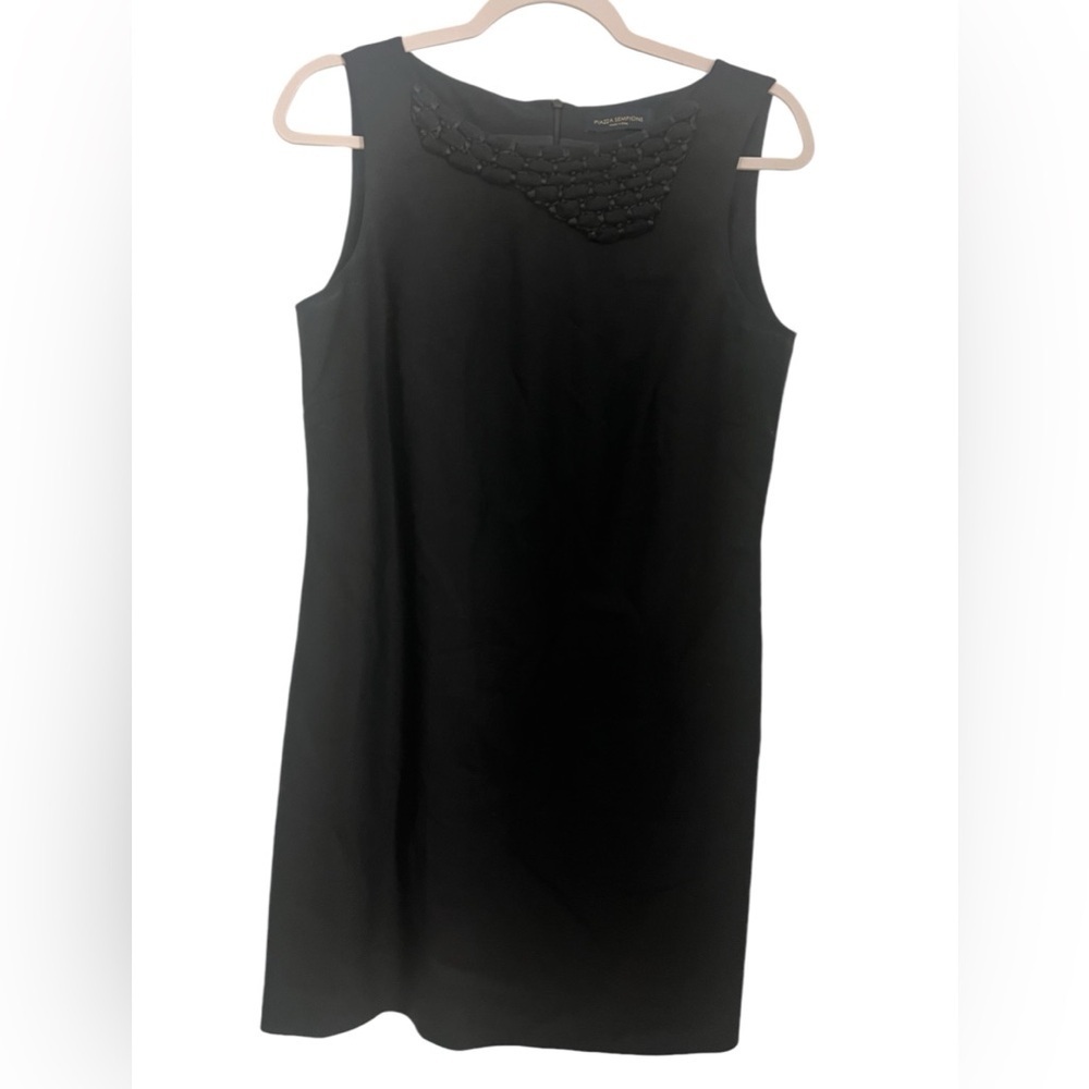 Piazza Sempione Wool Blend‎ Navy Blue sleeveless Dress Sz IT 42/US 6
